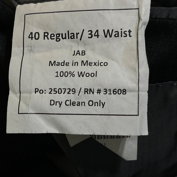 JoS A Bank Jacket Blazer Charcoal Size 40 Reg Wool Chelsea 2-Button Tailored Fit - Picture 7 of 8